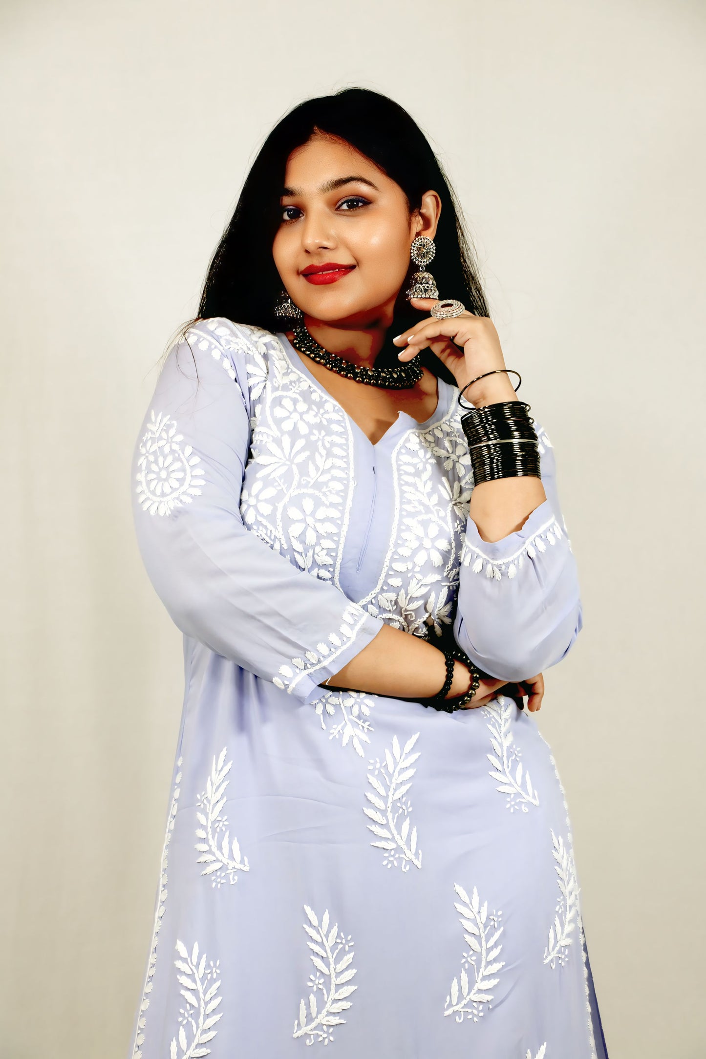 Lavender Modal Chikankari Kurti
