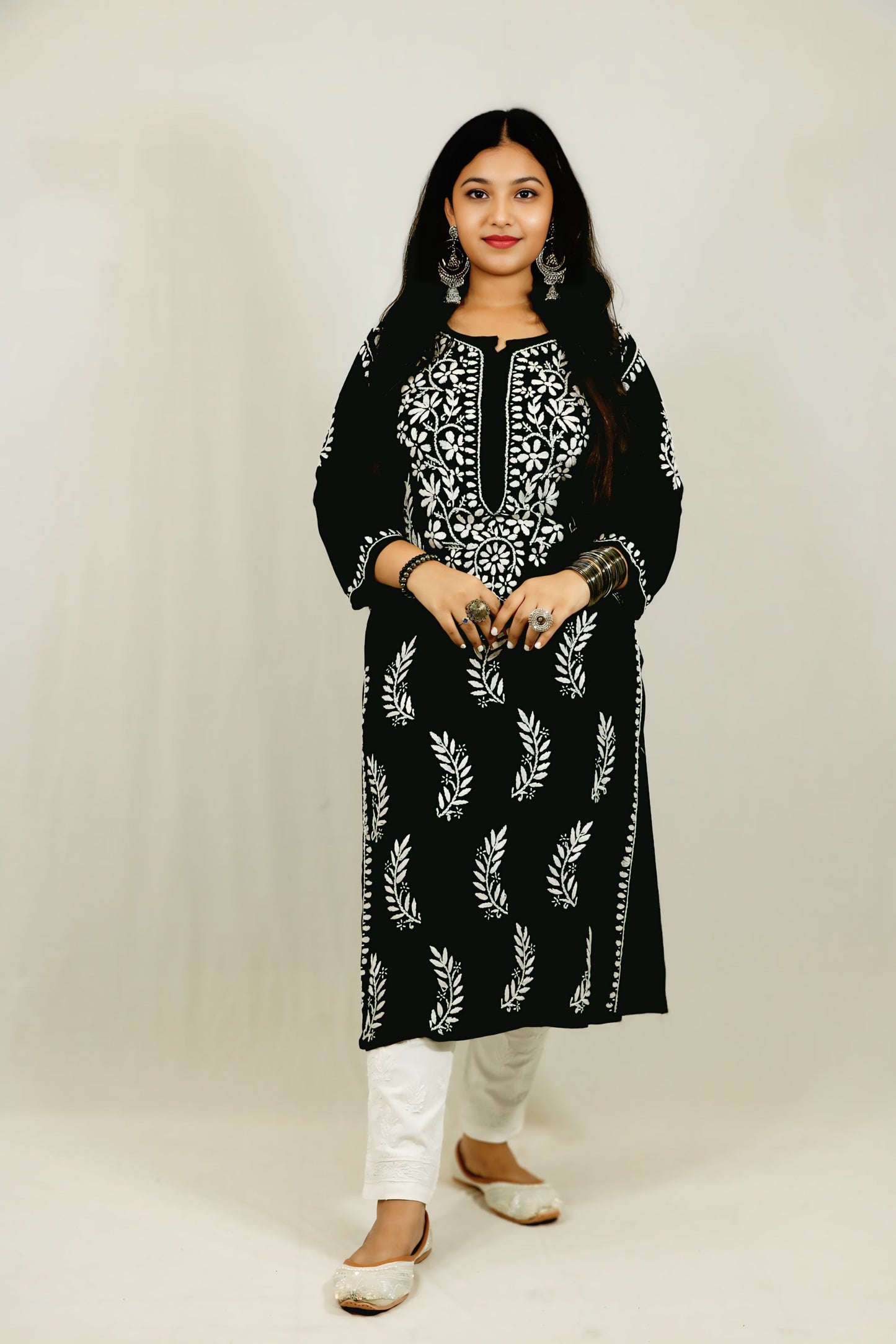 Black Modal Chikankari Kurti