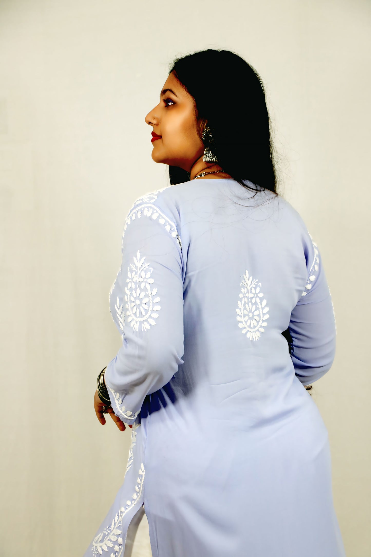Lavender Modal Chikankari Kurti