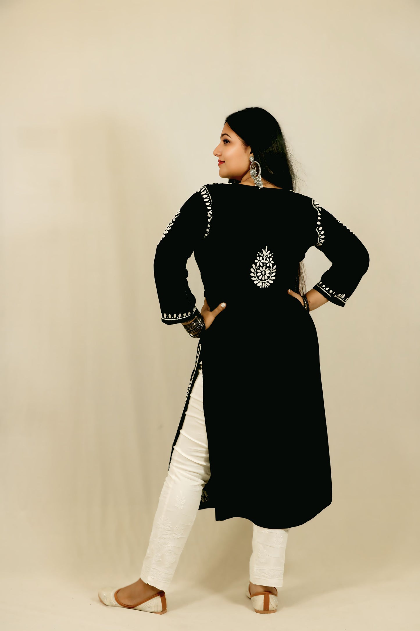 Black Modal Chikankari Kurti