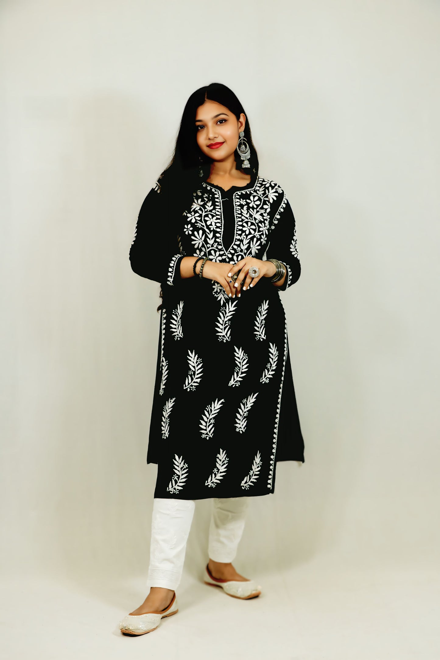 Black Modal Chikankari Kurti