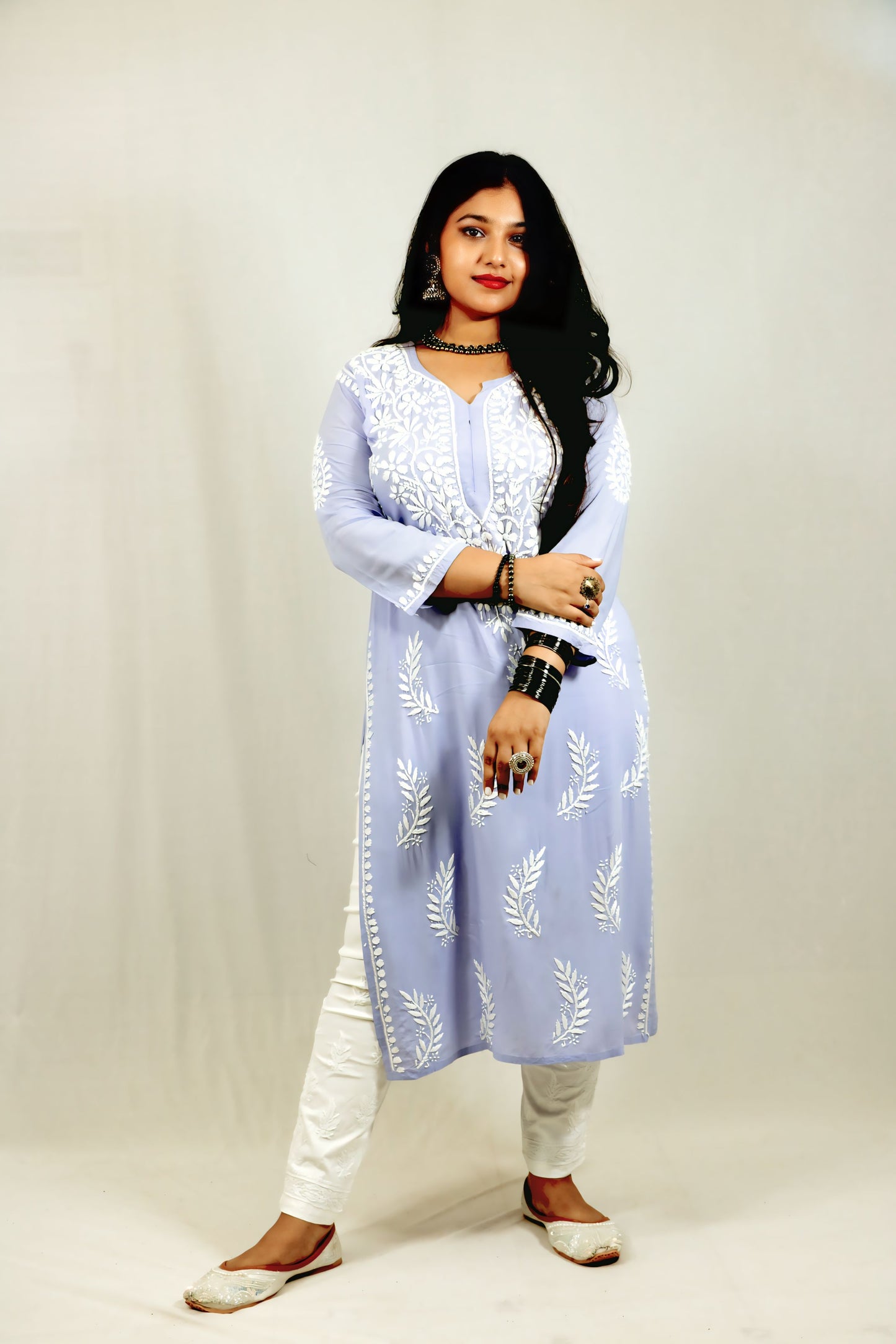Lavender Modal Chikankari Kurti