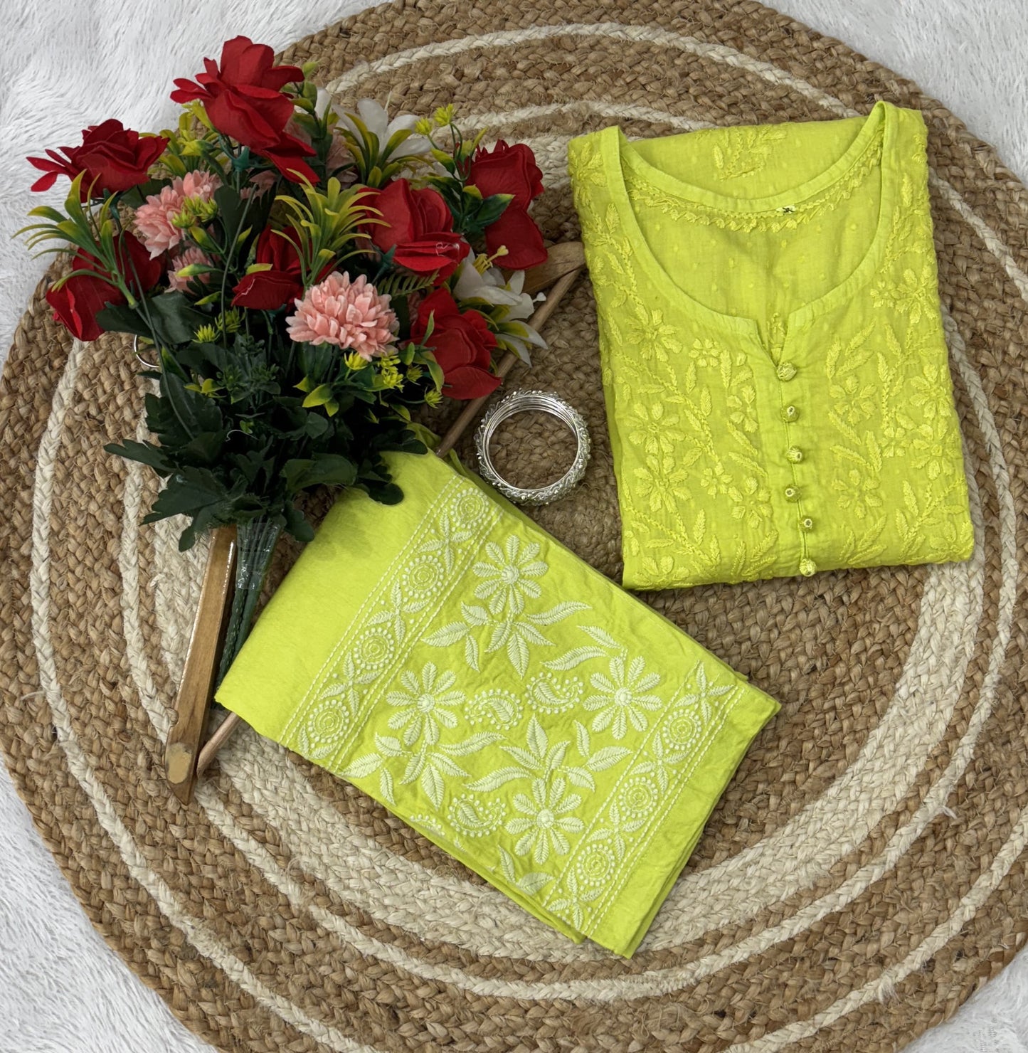 Cotton Chikankari Co-ord Set
