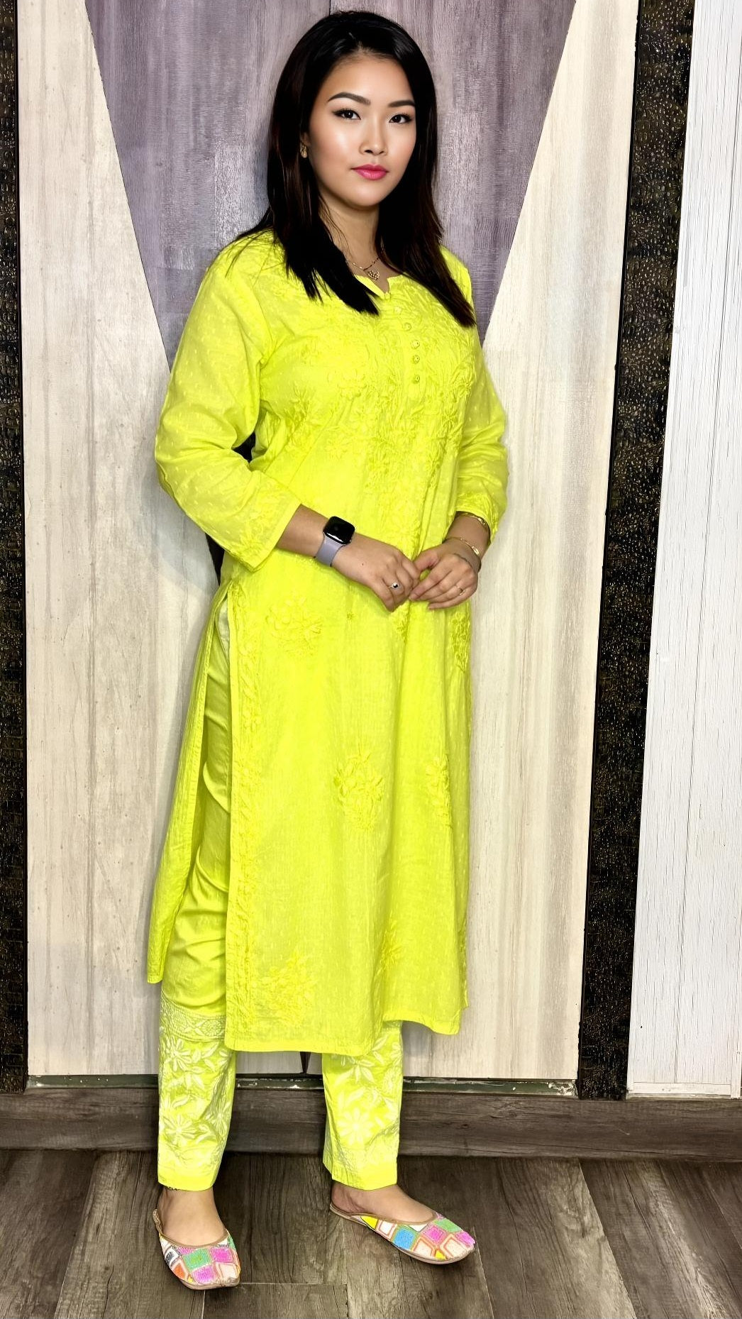 Cotton Chikankari Co-ord Set