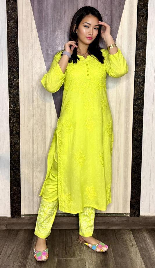 Cotton Chikankari Co-ord Set