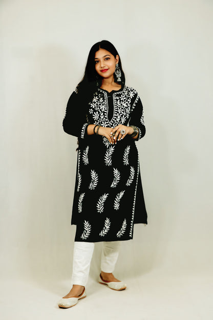 Black Modal Chikankari Kurti