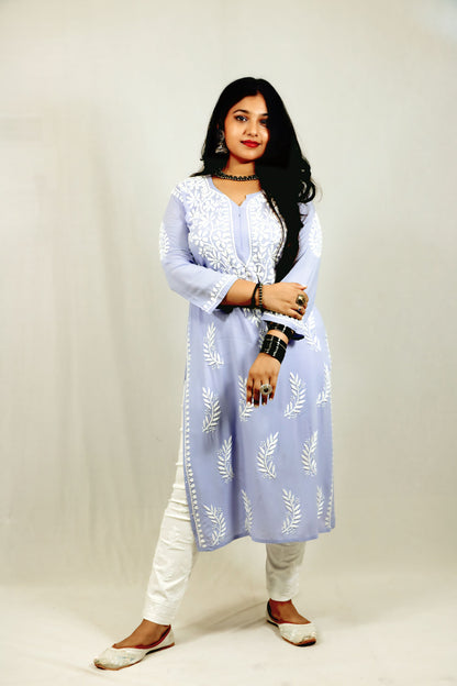 Lavender Modal Chikankari Kurti