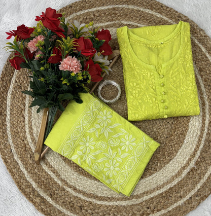 Cotton Chikankari Co-ord Set